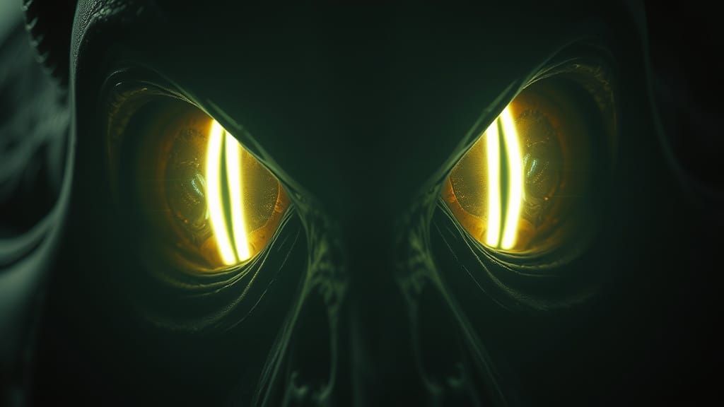 Glowing, Realistic Monster Eyes in Dark Fantasy Style