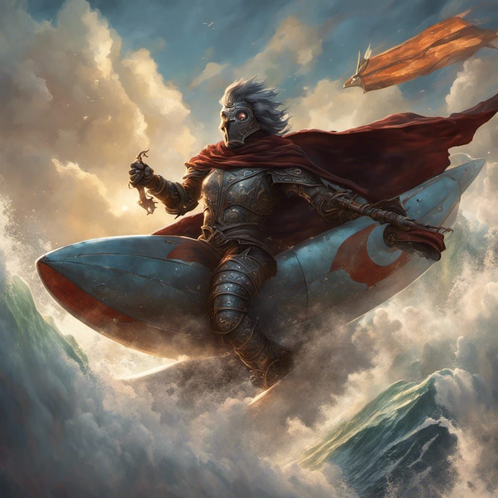 Mage Knight Sky Surfing: Dark Fantasy Art