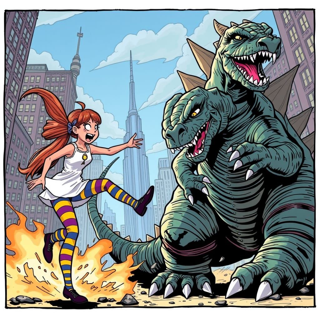 Godzilla vs. Pippi Longstocking, Ian Churchill comic