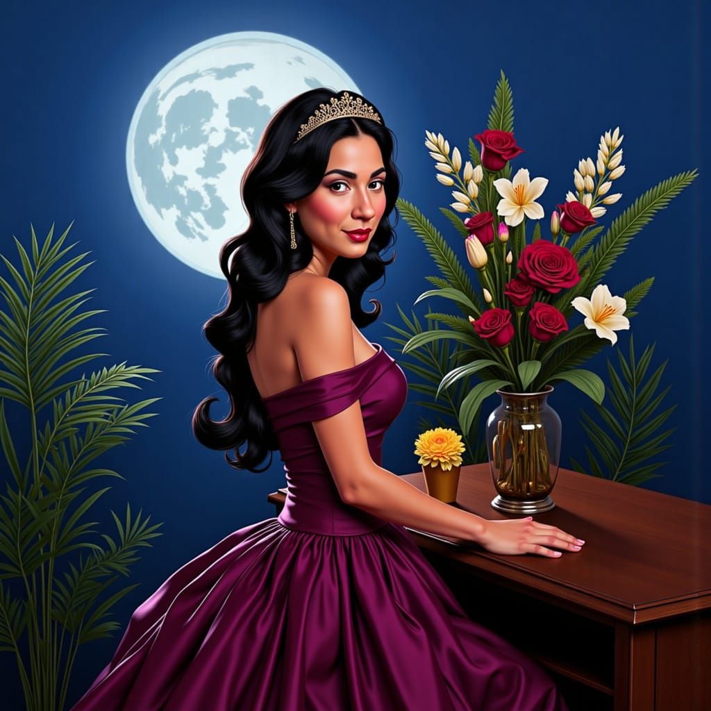 Idealized Cartoon Avatar of Jacqueline Diaz as Romance Heroi...