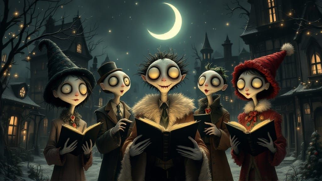 Quaint, Eccentric Christmas Carols in a Tim Burton Gorey Aes...