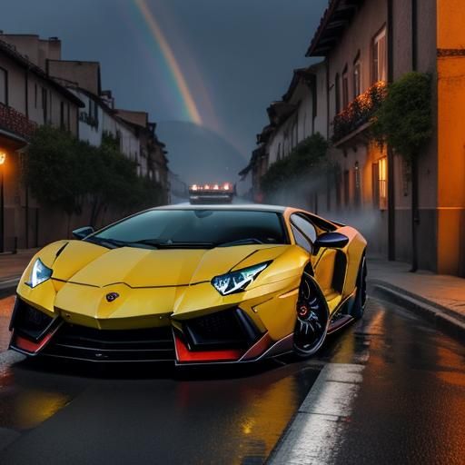 Anime Boys Drifting Supercars in Rainy Town