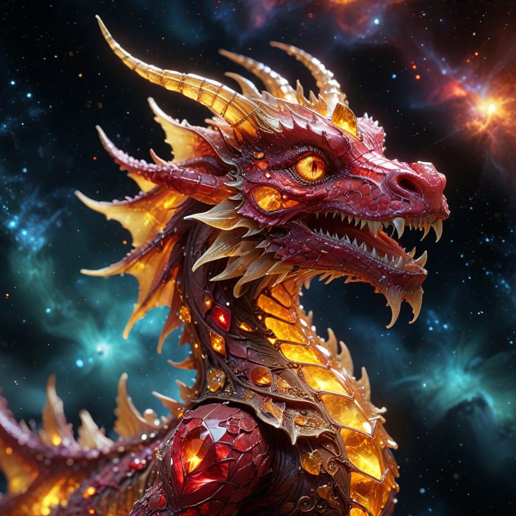 Sparkling Crystal Dragon in Cosmic Radiance