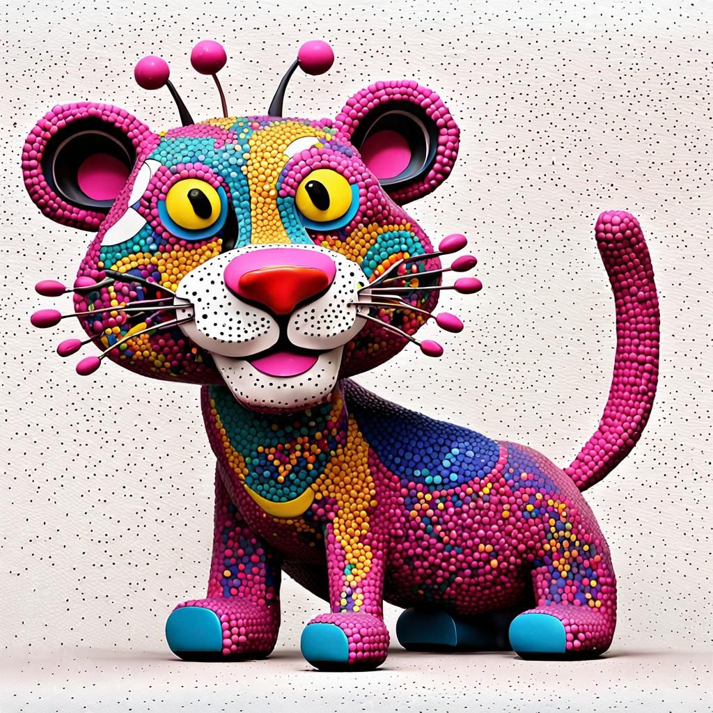 happy naif cute smile little pink Panther powerful  silhouette art sculpture flexible linear   very open bigs 
3D ZEN  B...