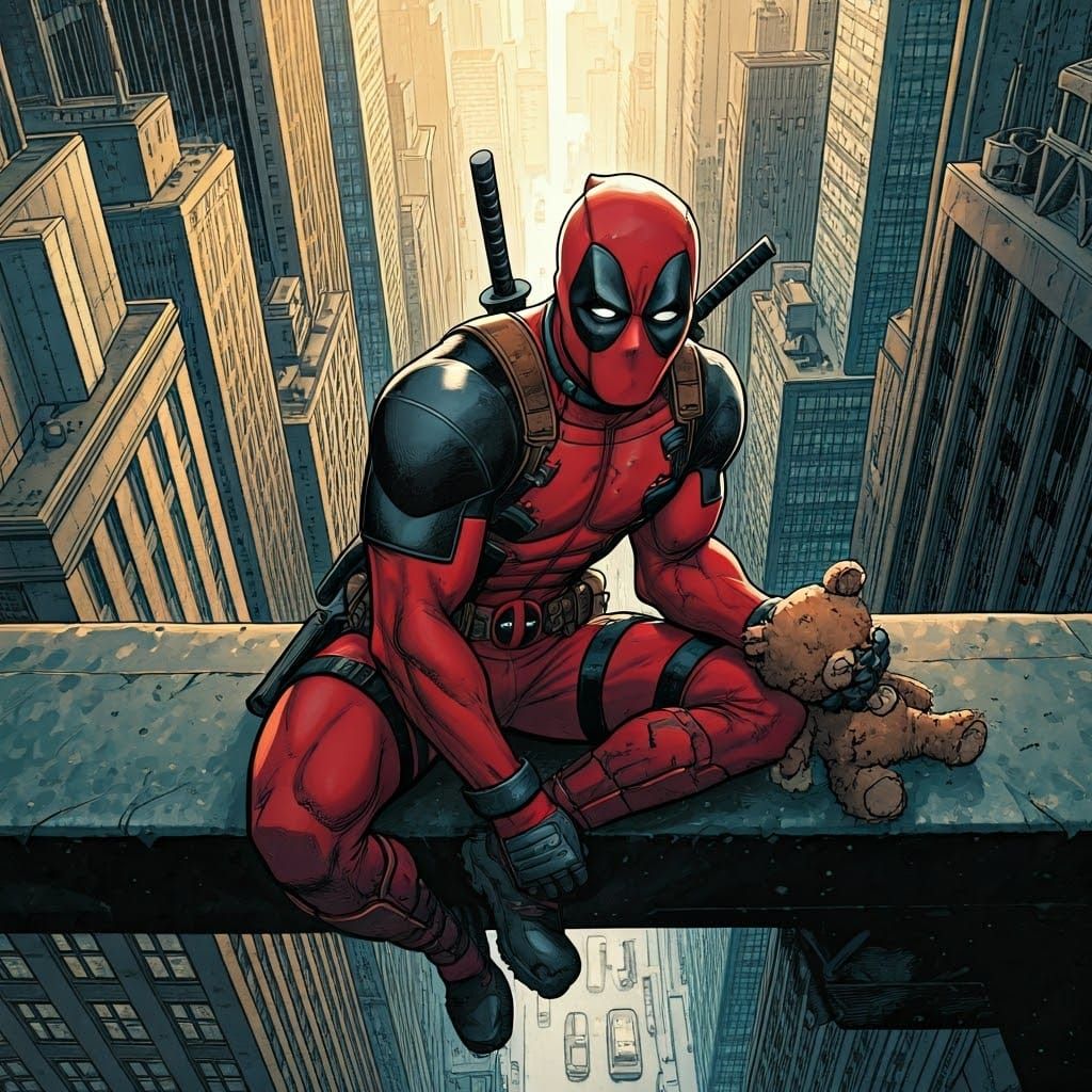 Deadpool's Whimsical City Leap