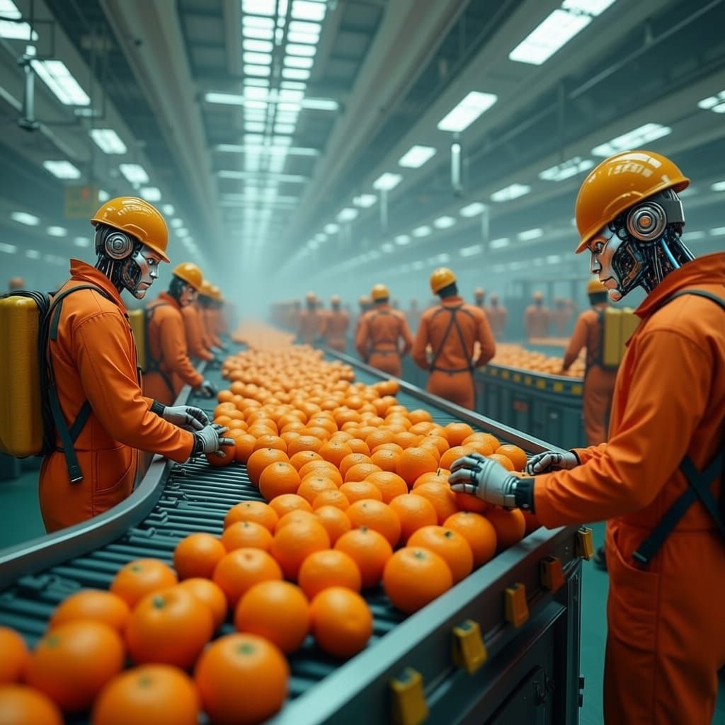 Robotic Orange Sorting in Ultra-Modern Factory