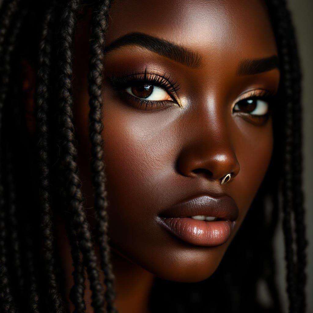 Powerful Black Woman in Photorealistic Portrait