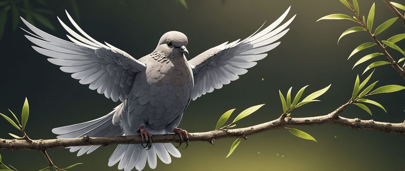 Frightened Dove Cautiously Looks Around: Anime Style