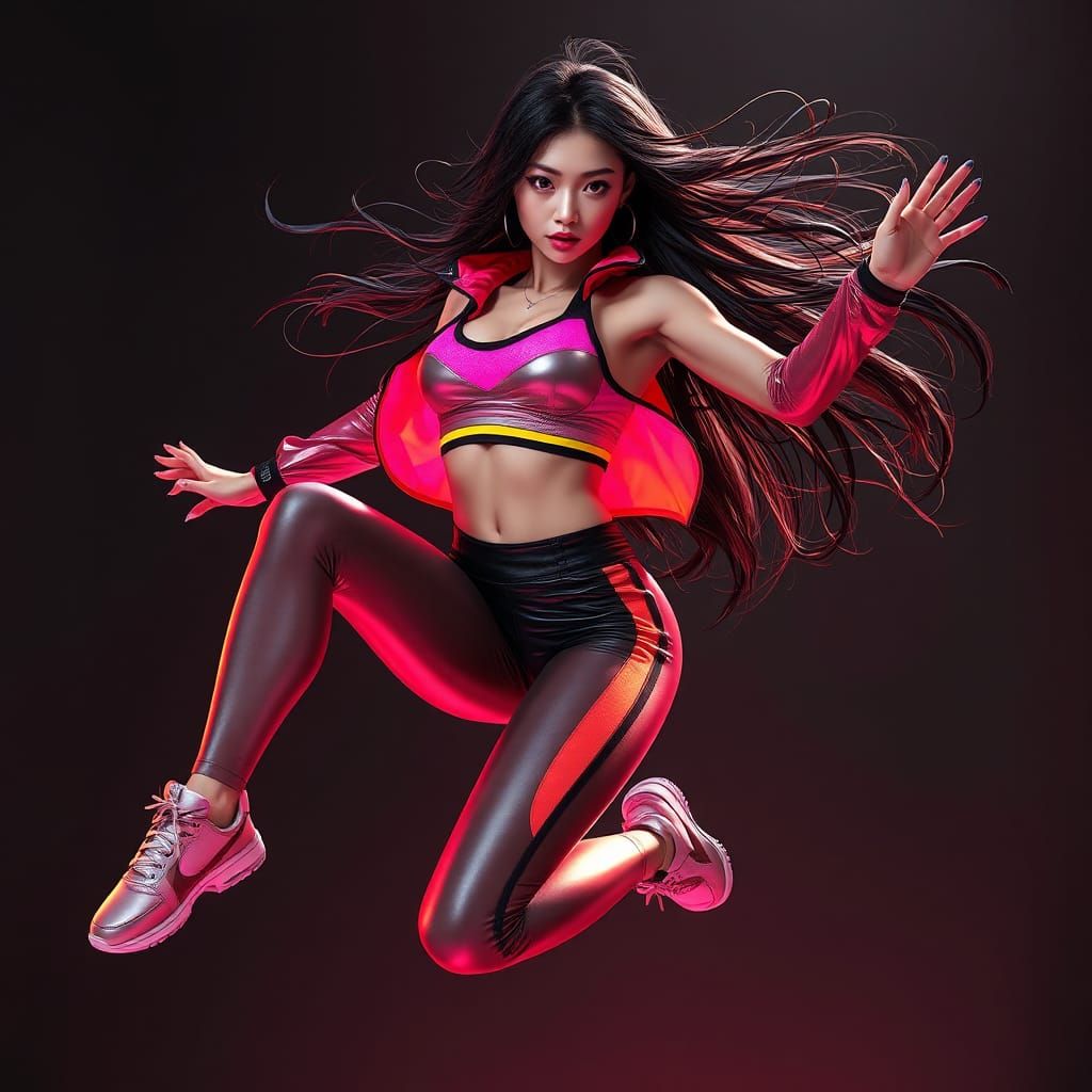 Athletic Asian Woman in Fantasy Concept Art Style