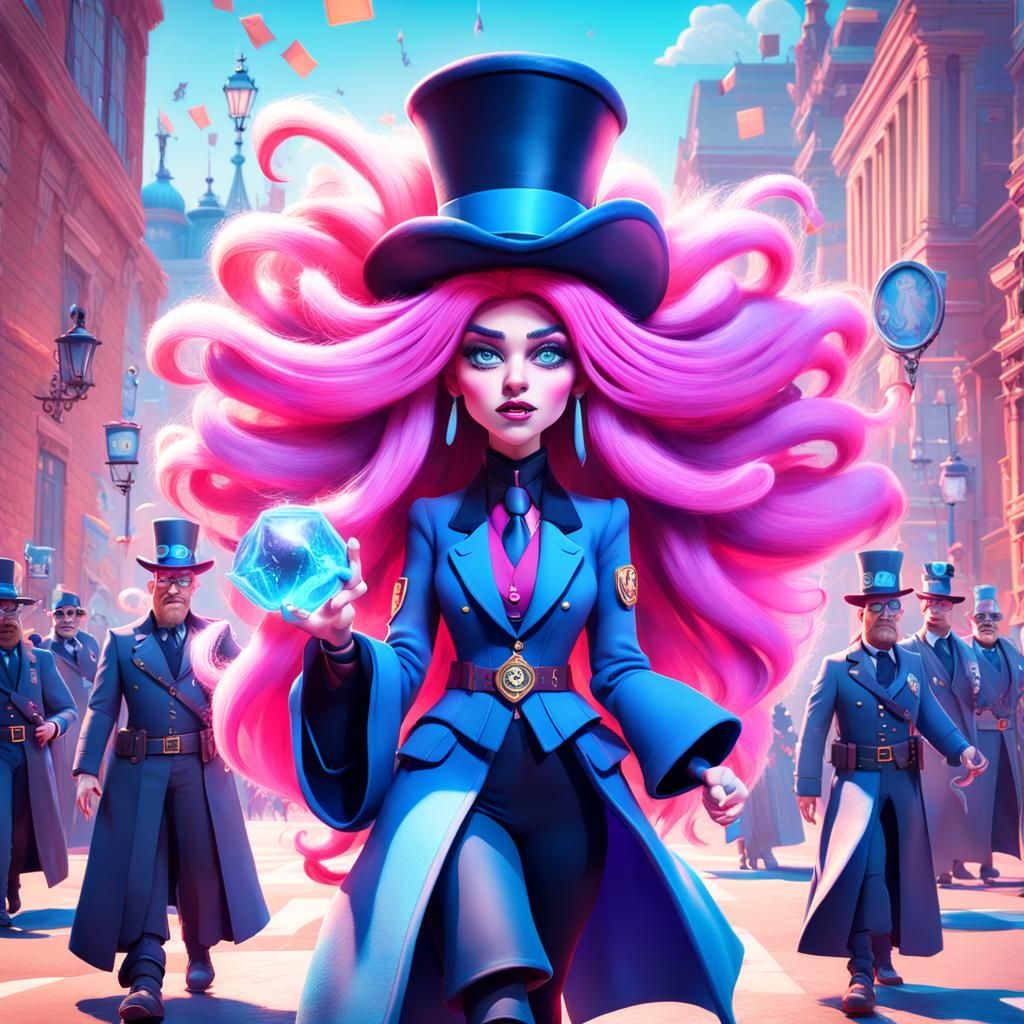 Mind-Controlling Magician in Pixar-Inspired 3D Art