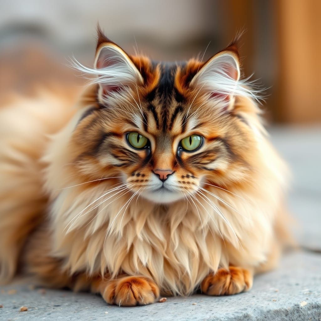 Majestic Siberian Cat Portrait