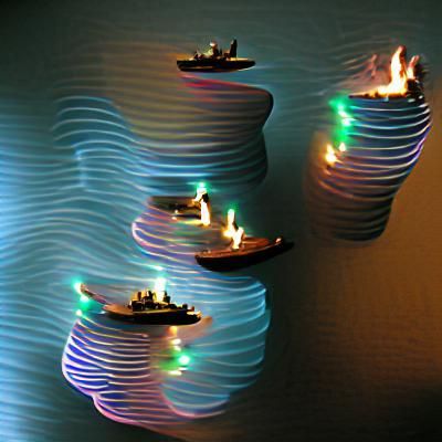 Sirens and Floating Lights: A Surreal Scene