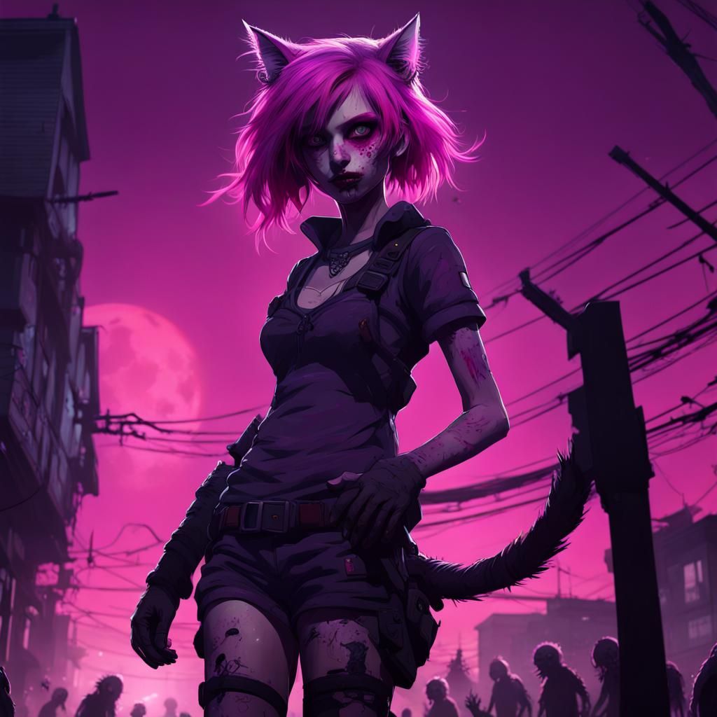 Cheshire Cat Girl's Zombie Apocalypse Escape