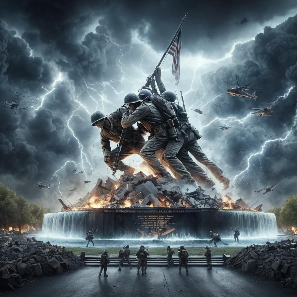 WWII Soldier in Ruined City: Cinematic Realism