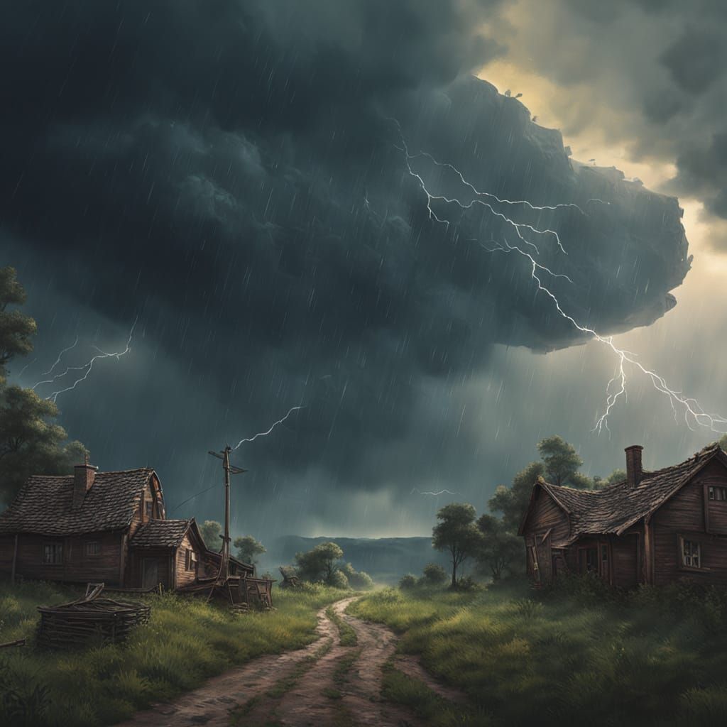 Wild Hunt Flies Through Stormy Skies