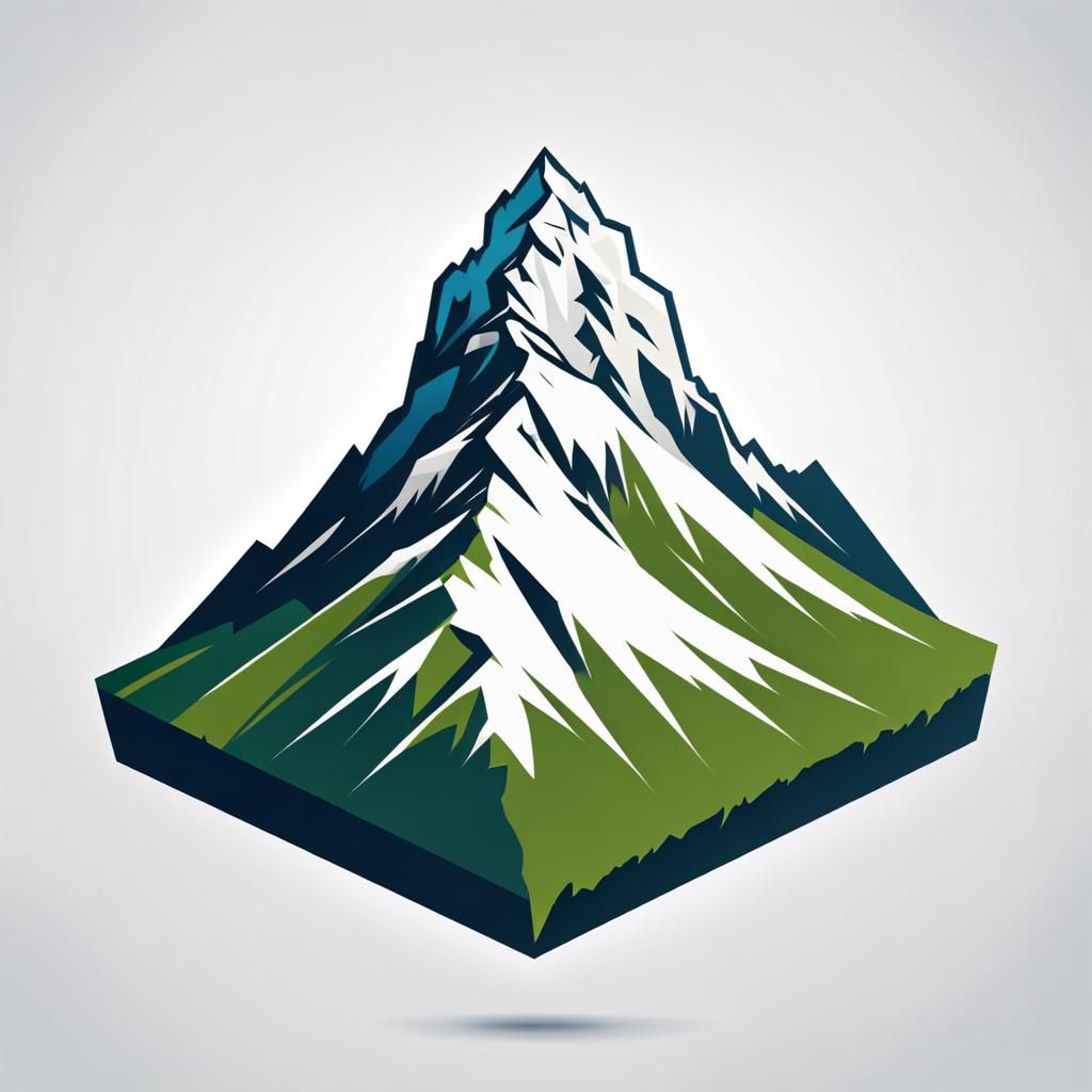 Bold Digital Earth Logo with Mountain Peak