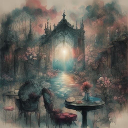 Ancient Candle Flickers in Dark Fantasy Chamber