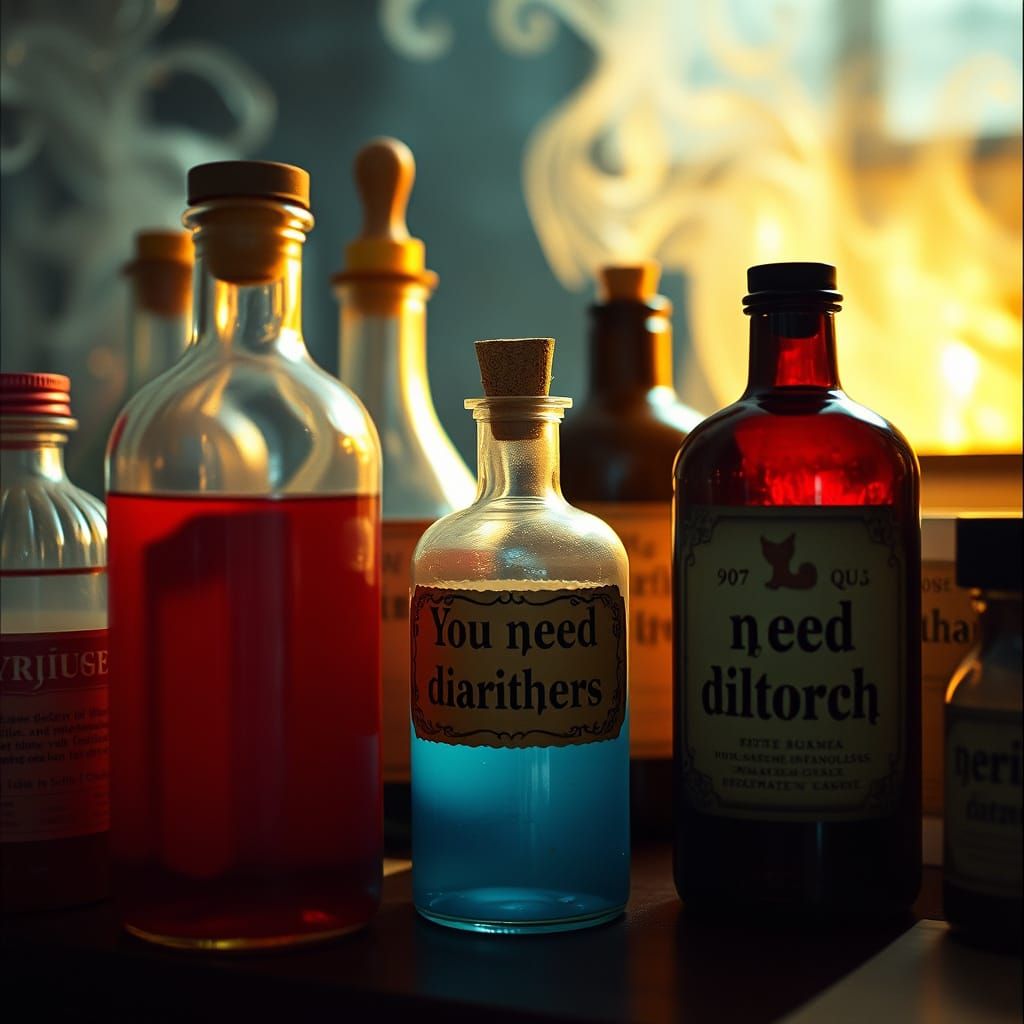 Magical Potions with Absurd Labels: A Cinematic Fantasy