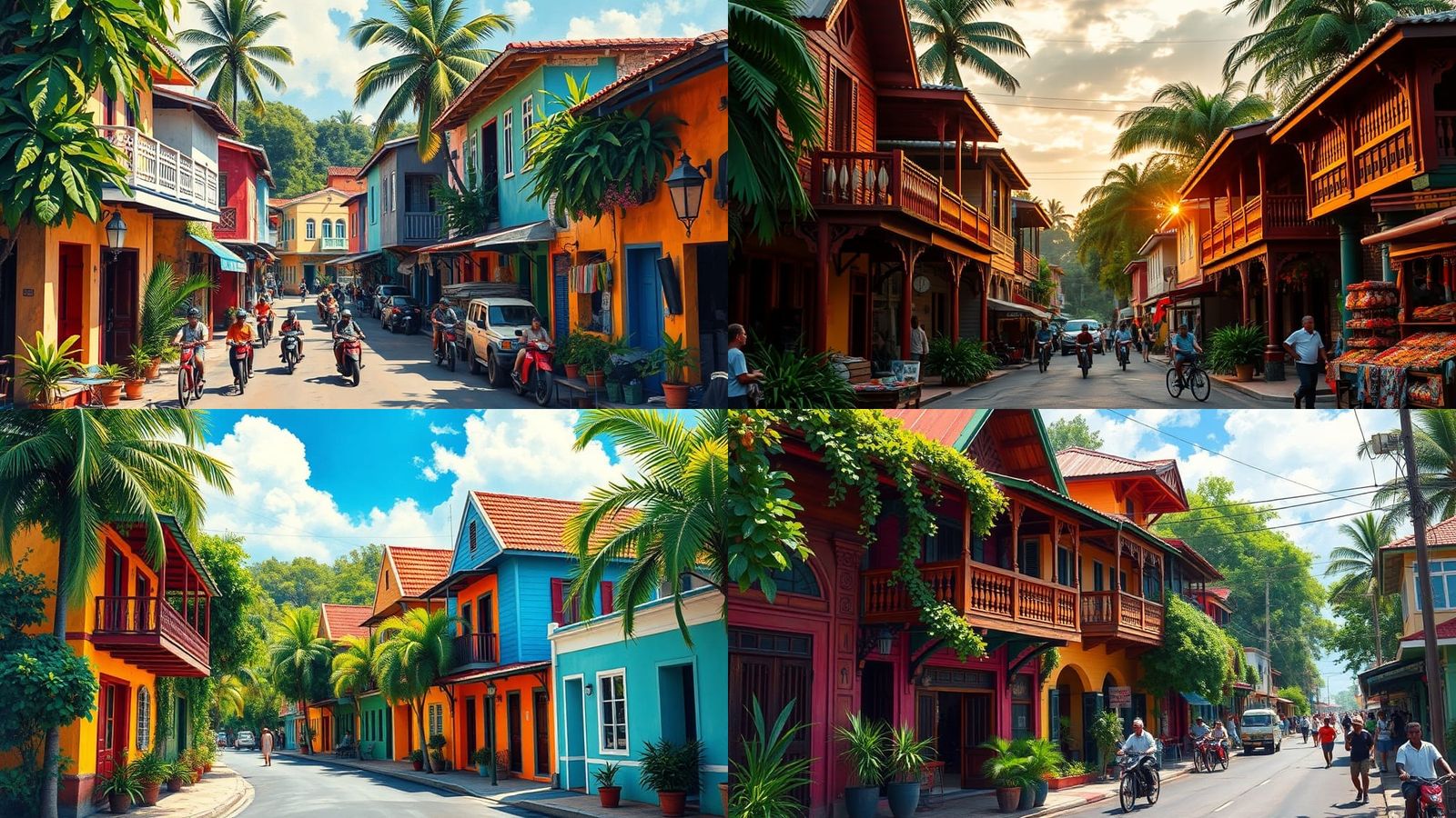 Typical Suriname Street Photography: Vibrant Houses