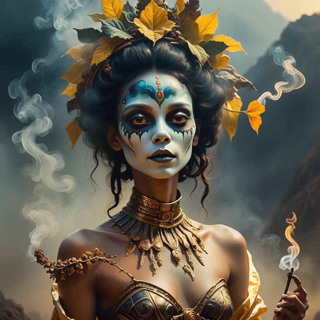 Alien Princess Smoke Ceremony in Baroque Style