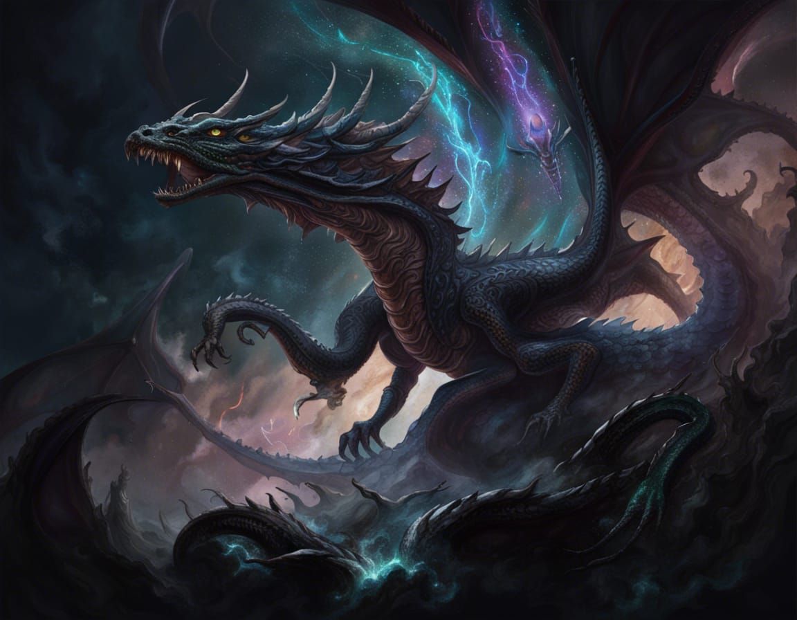 Cosmic Black Dragon: Eldritch Abomination in Space