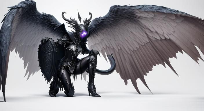 Surreal Armored Angel with Hands for Wings