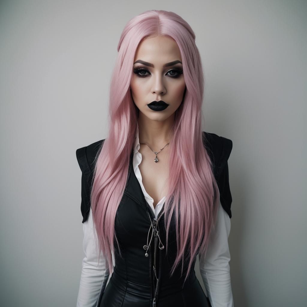 Gothic American Woman in Nu Goth Style