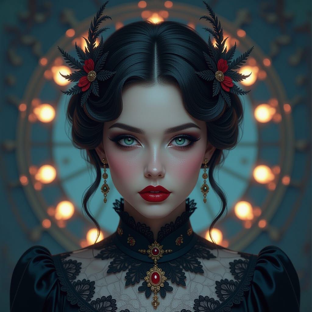 Macabre Horror Portrait in Dramatic Lighting