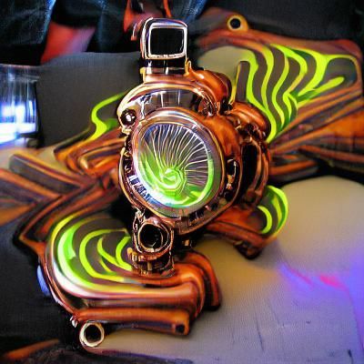 Neon Steampunk Vortex in Industrial Style