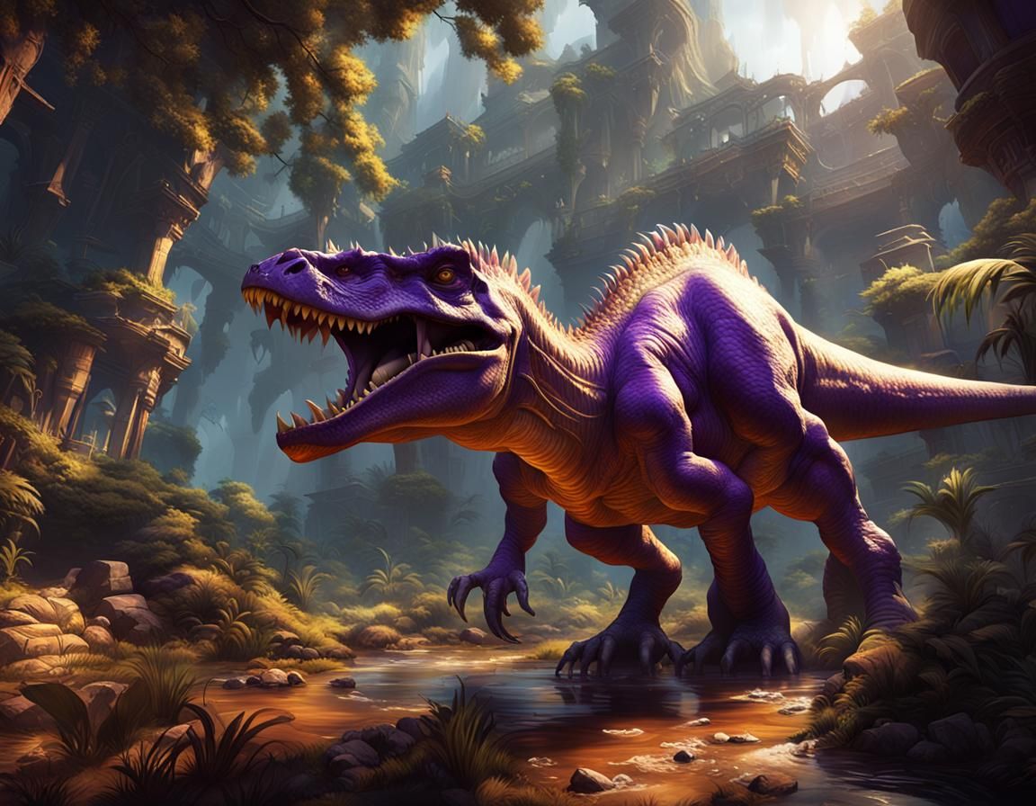 Dinosaur in Dark Fantasy Style, 8K Resolution