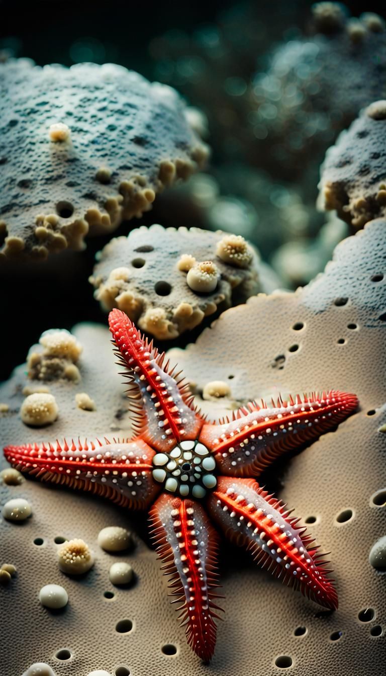 Alien Creature with Starfish Head: 3D Digital Art