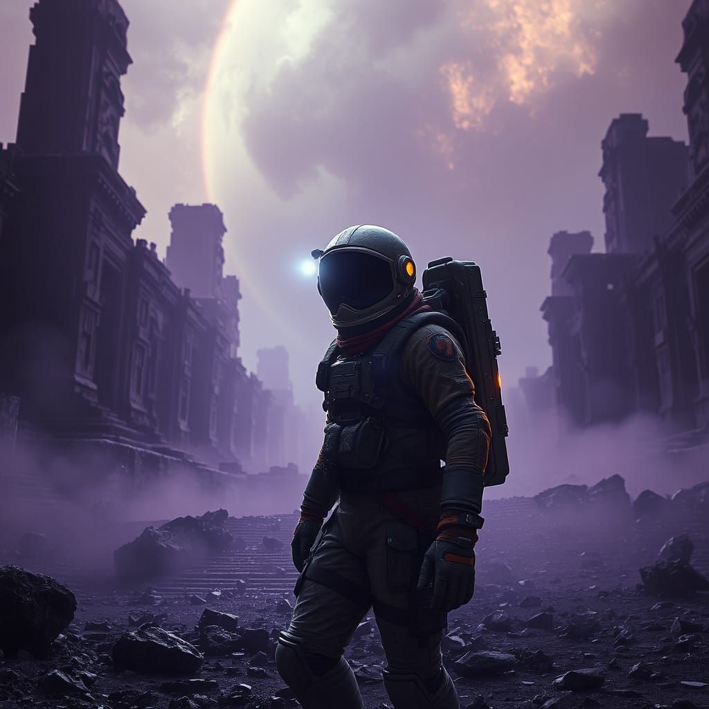 Astronaut Explores Alien Ruins in Sci-Fi Horror