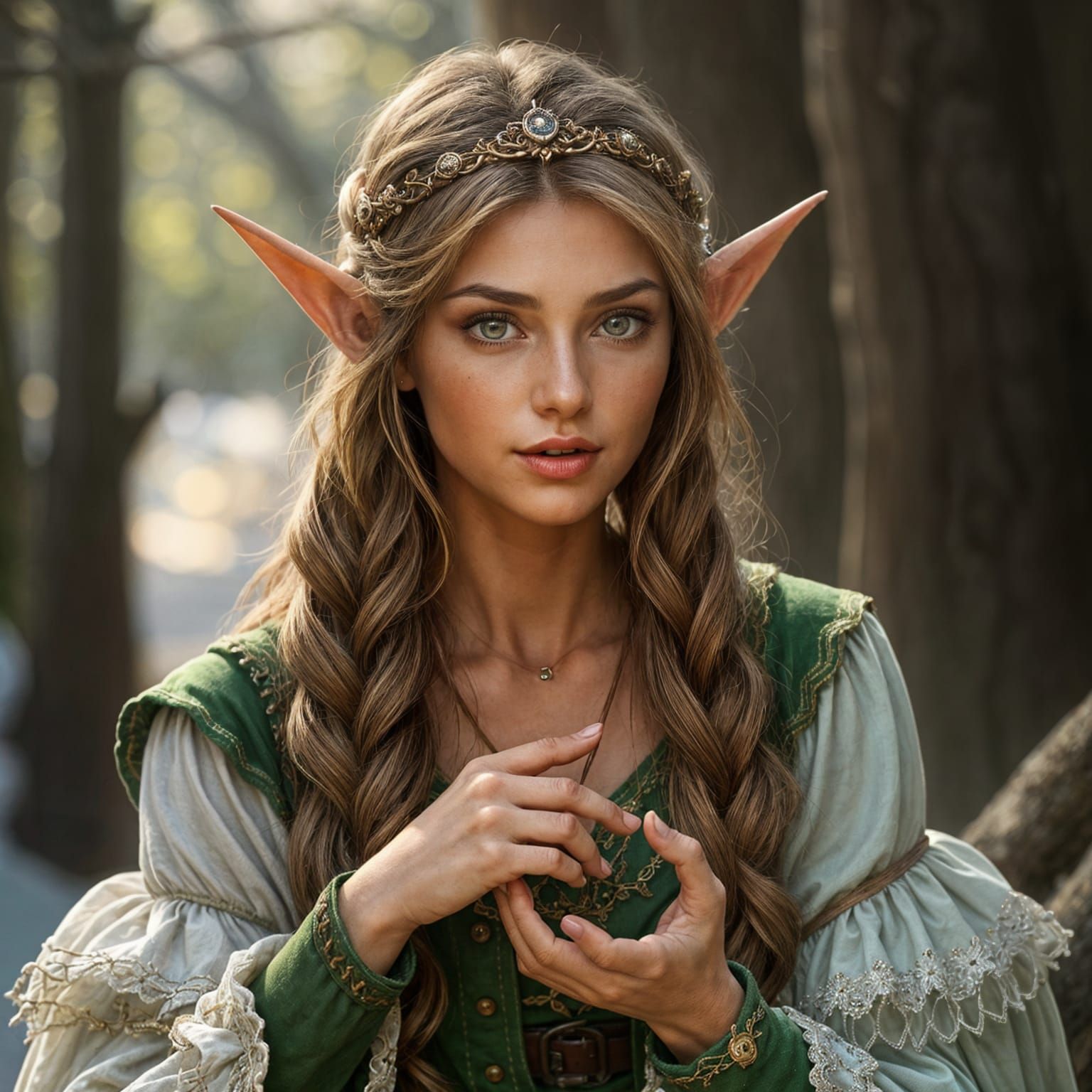 Enchanted Elf Mistress Teaches Young Disciples in Hyperreali...