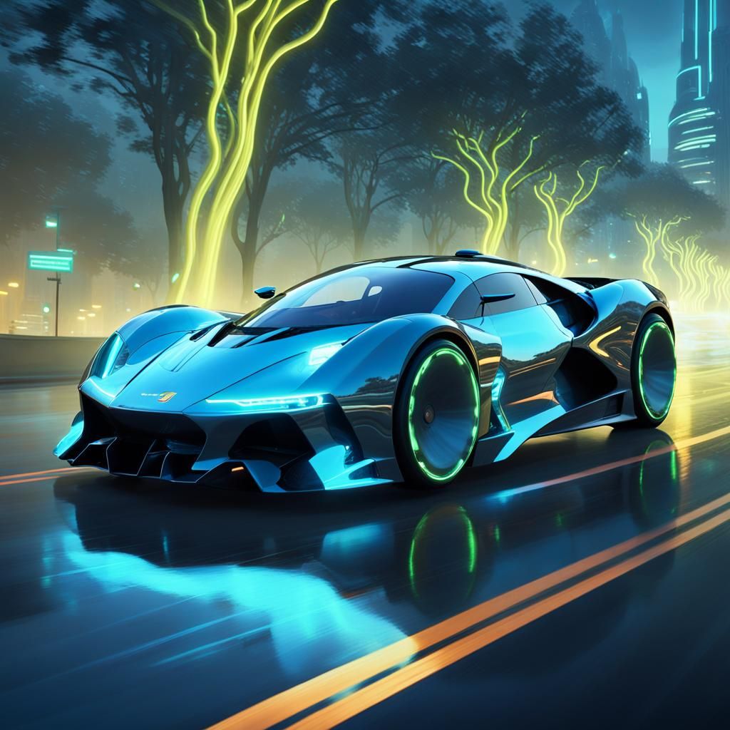 Biopunk Supercar in Future Noir Style