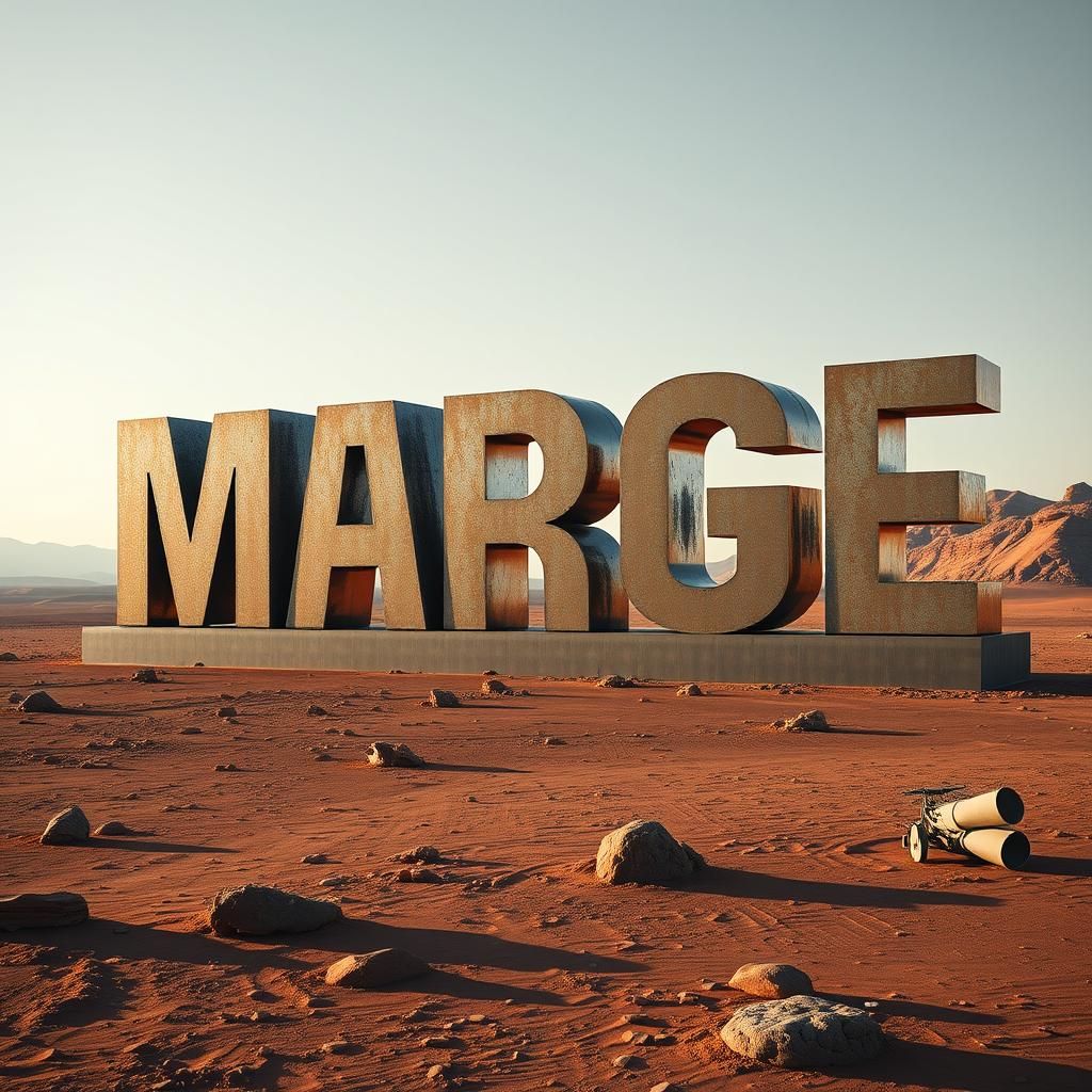 Metal MARGE Monument on Mars