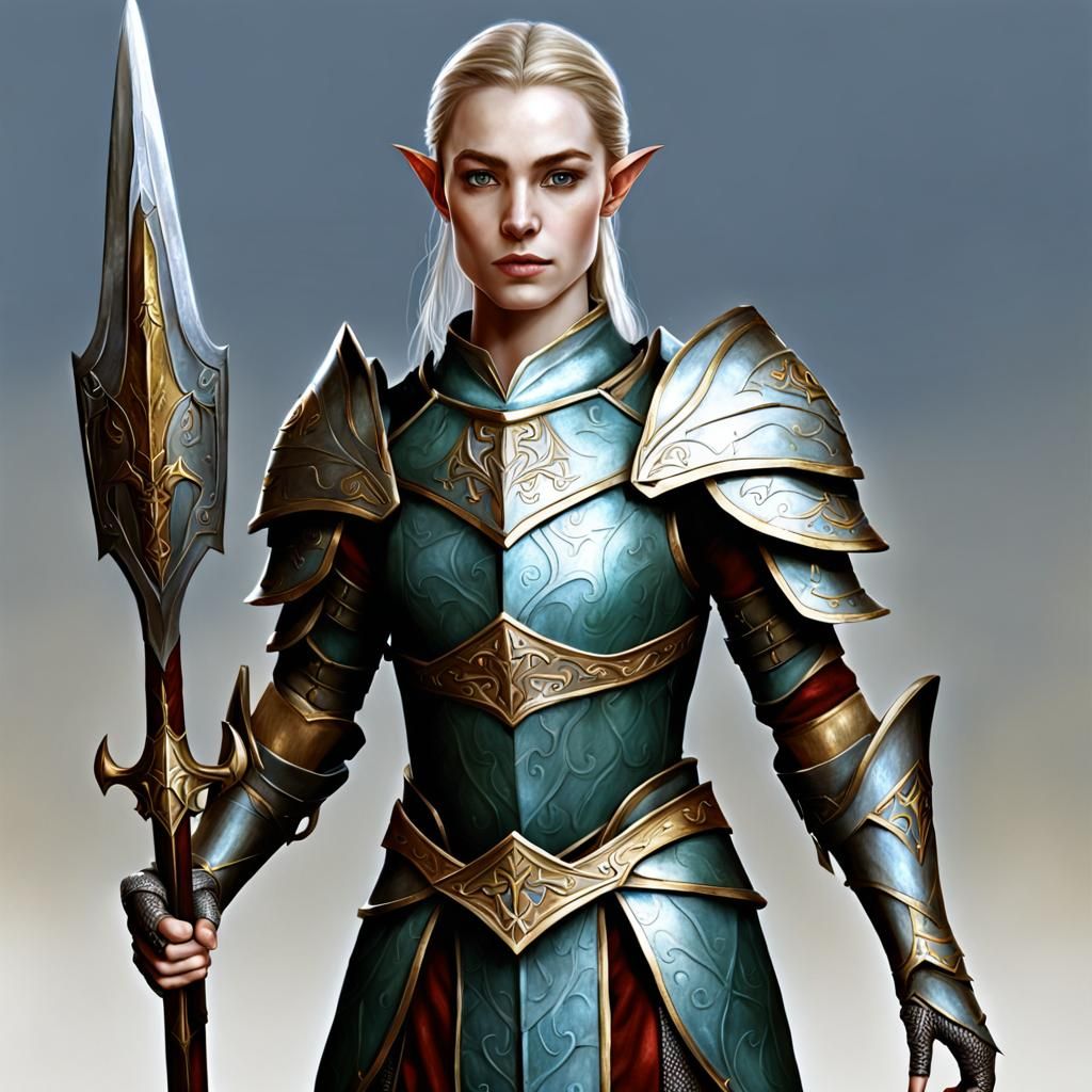Eladrin Elf Paladin in Romantic Photoillustration
