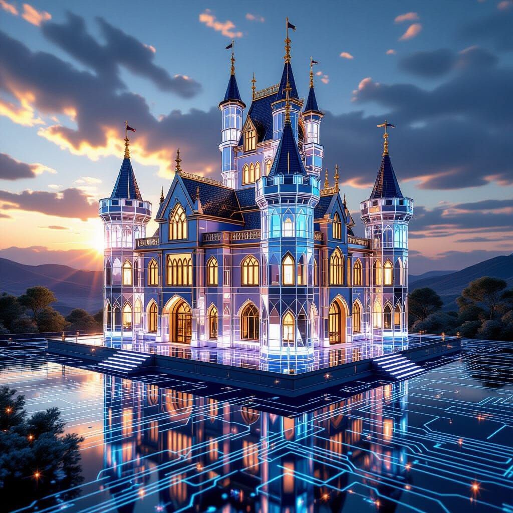 Crystal Tudor Castle on Electronic Landscape