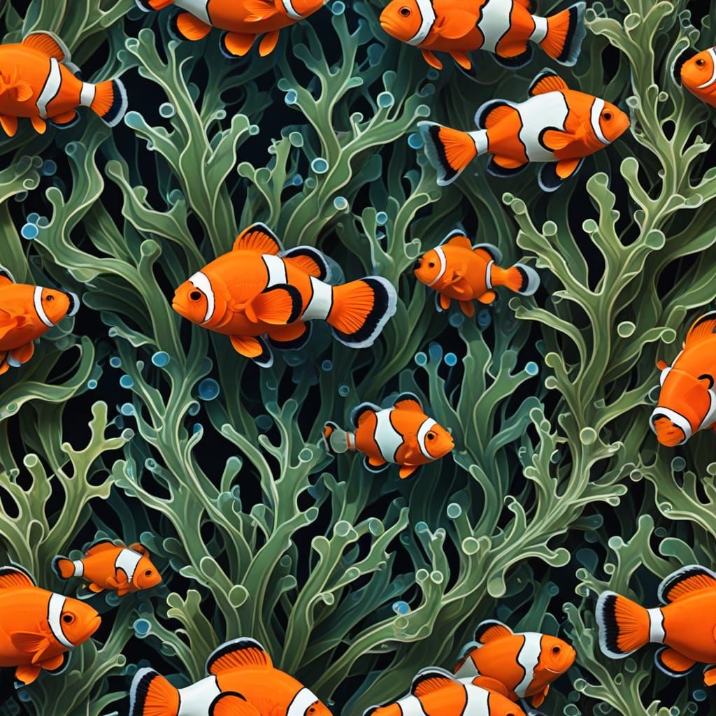 Fractured Oceanic Art in Vibrant Orange and White