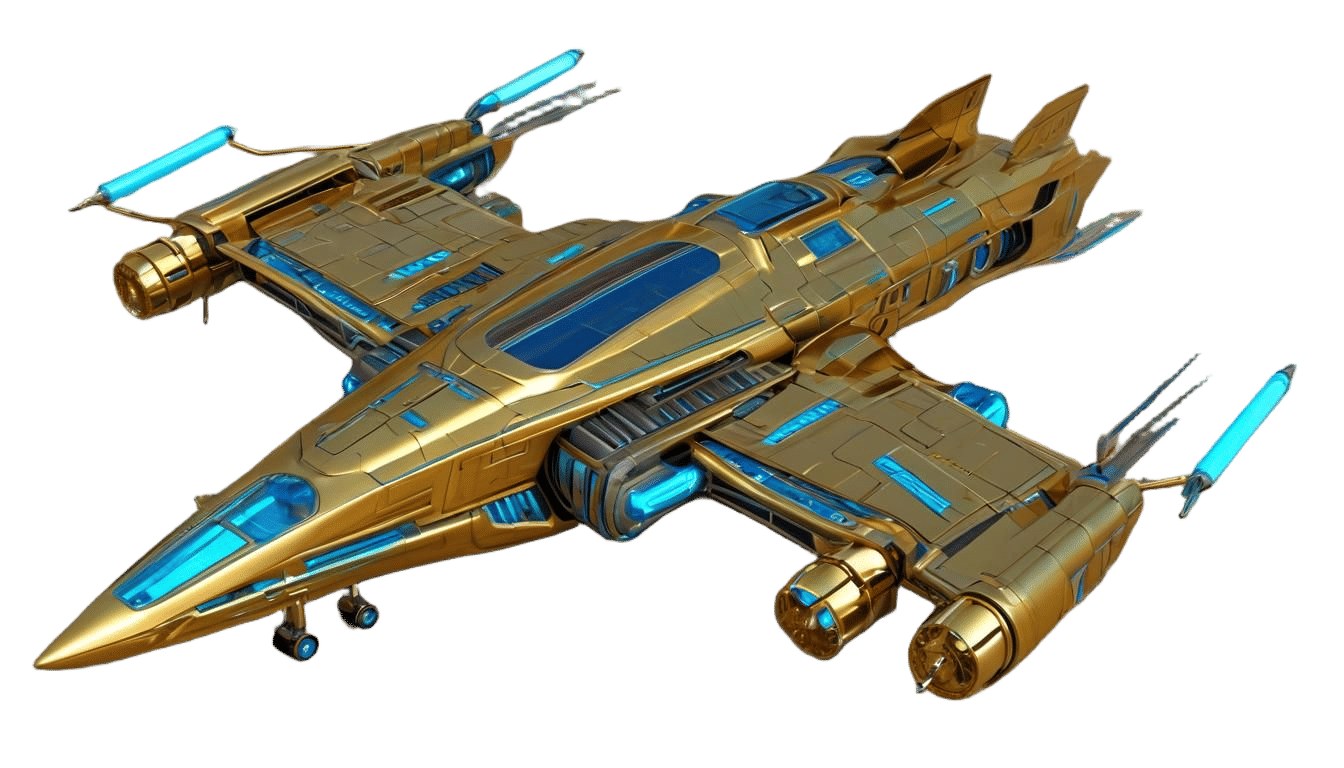 Futuristic Sneaker Starship with Winnebago, Metallic Style