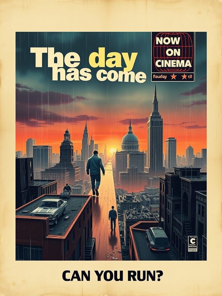 Distressed Movie Poster of Destroyed Cityscape