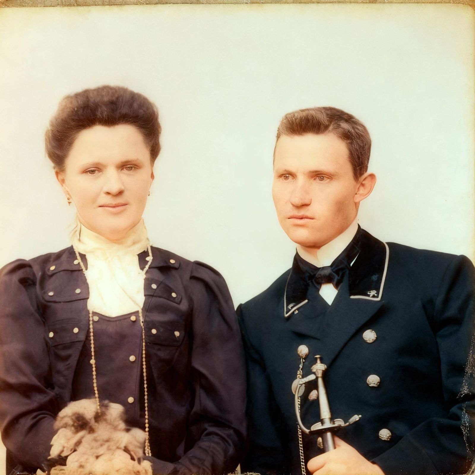 AI Enhances Old Photo with Color and Natural Detail