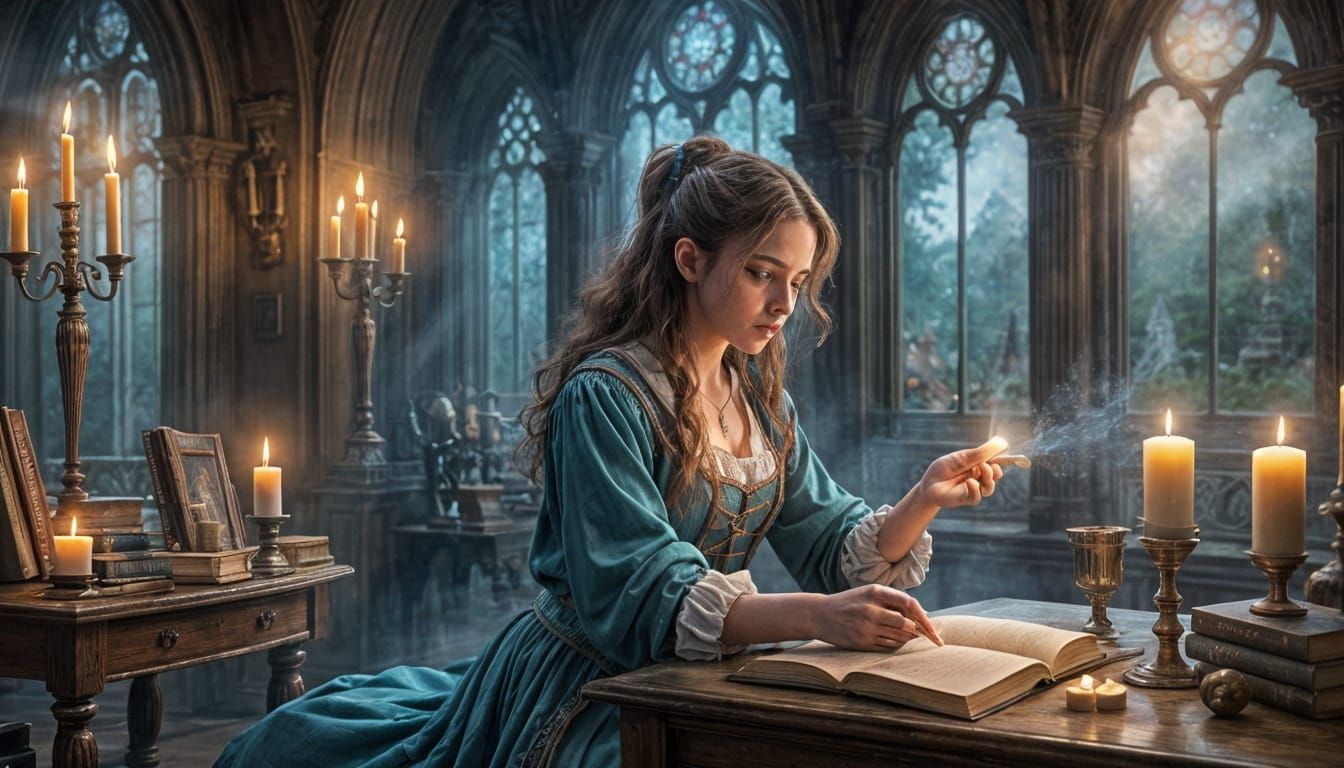 Hermione Granger's Magical Preparation in Hyperdetailed Styl...