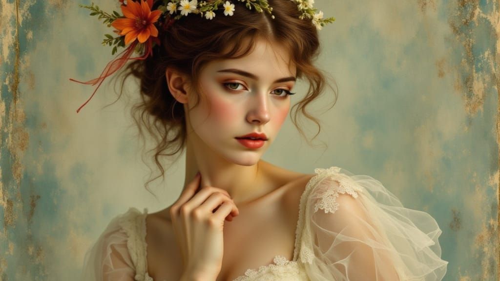 Woman in Lace Dress, Old Masters Style