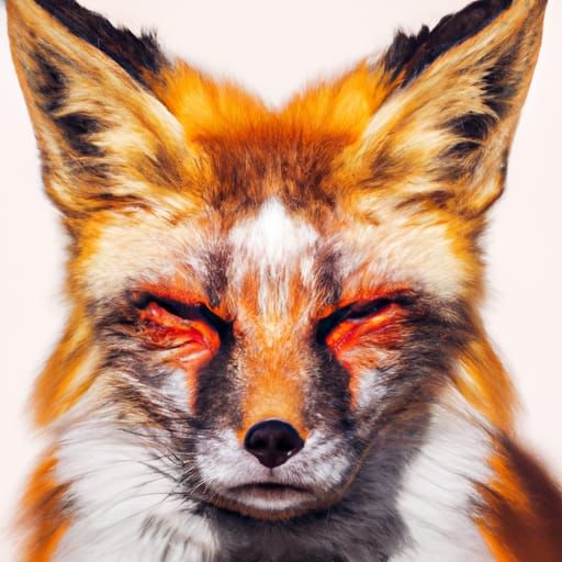 Sad Fox Portrait in Studio Lighting Style