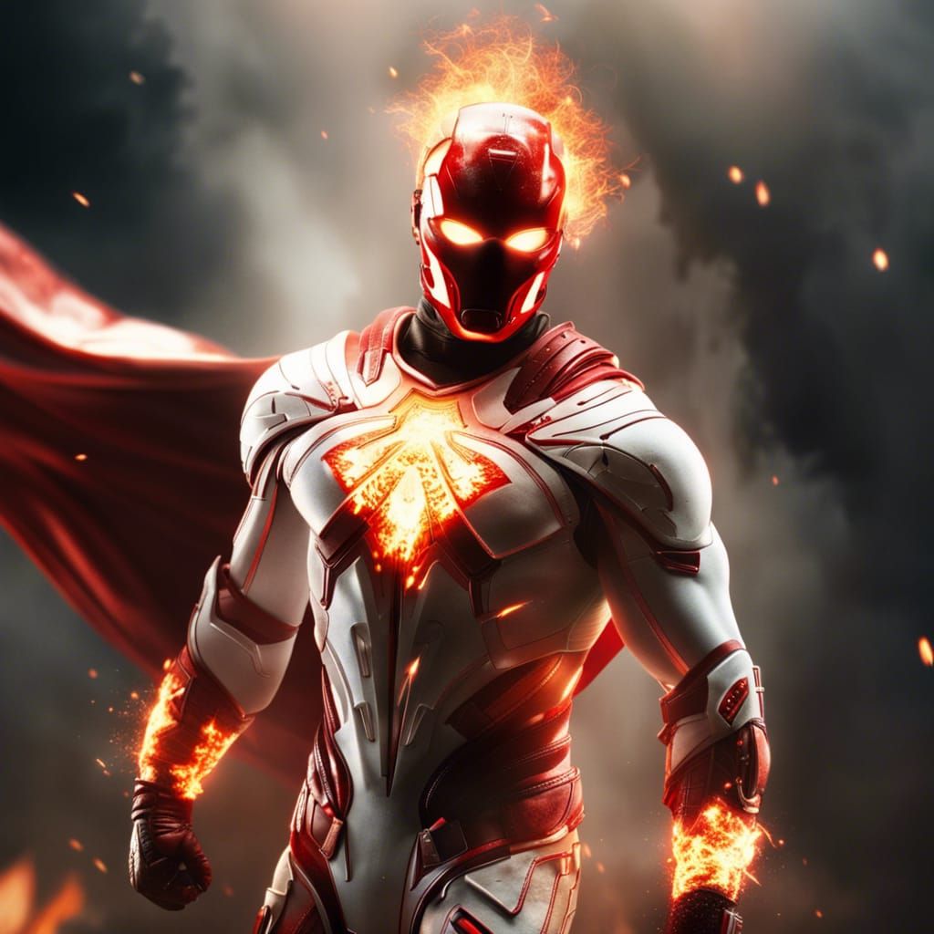 Epic Fire Superhero Fighting Crime