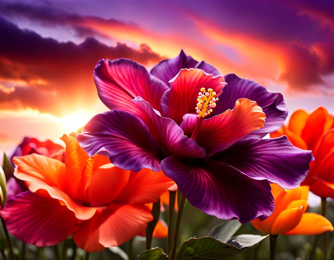Kaleidoscopic Flowers in Ultrarealistic Vivid Color