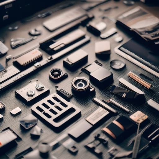 Retro-Futuristic Knolling of Space Voyage Items