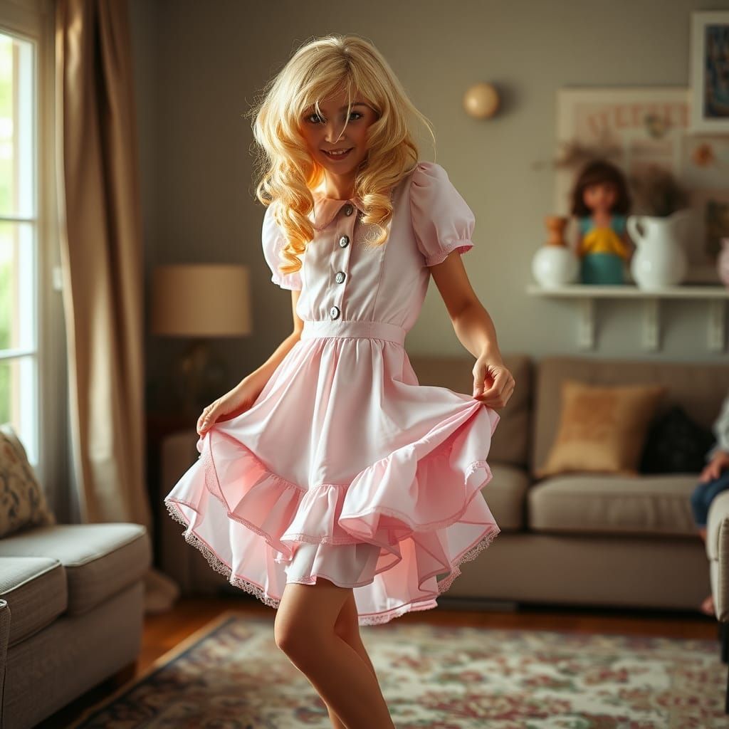 Teenage Boy in Babydoll Dress: Editorial Fashion Photography
