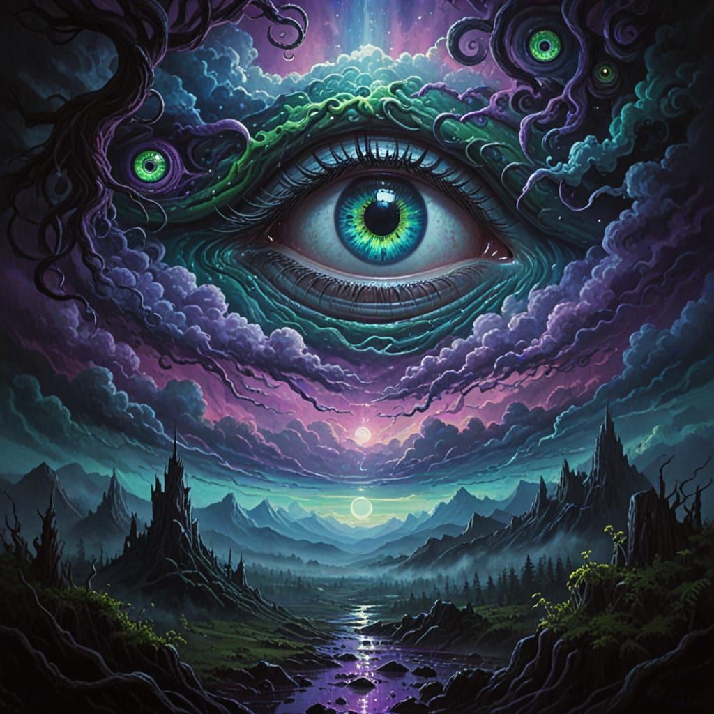Eldritch Eyes Peering from Psychedelic Skies