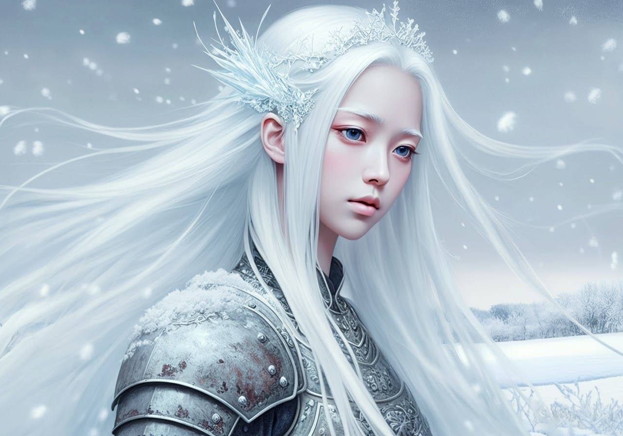 Winter Goddess in Ancient Battle Armor